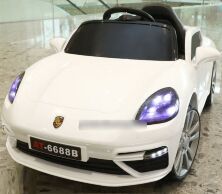 Дитячий одномісний електромобіль Легкова машина Спорткар Porsche T-7660 на EVA колесах білий