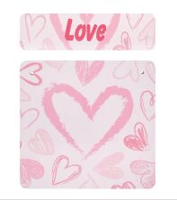 Дитячий дерев'яний столик зі стільчиком Bambi 504-118(UA)/ Малюнок Сердечка / колір білий**