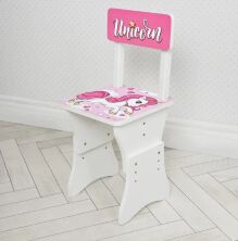 Дитяча парта регульована шкільна зі стільцем 904-137 малюнок Єдиноріг**