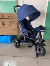 Велосипед коляска дитячий триколісний Azimut Crosser T-350 Eco Air New сірий