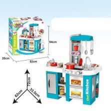 Дитячий ігровий набір Кухня Kitchen Set 922-46 з водою духовка плита, холодильник, мийка звук, світло синя