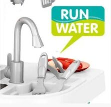 Дитячий ігровий набір Кухня Kitchen Set 922-46 з водою духовка плита, холодильник, мийка звук, світло синя