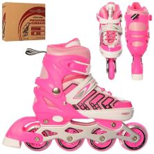 Ролики PROFI A4137-M-P розсувні розмір 35-38 устілка 21 см рама алюміній рожеві