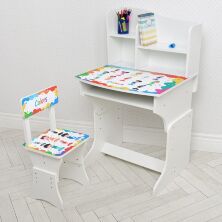 Дитяча парта регульована шкільна зі стільцем 904-106 біла Кольору**