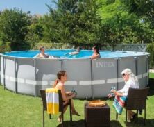 Каркасний круглий басейн Intex 26726 діаметр 457см /об'єм 16800л з фільтр-насосом сходами підстилкою тентом