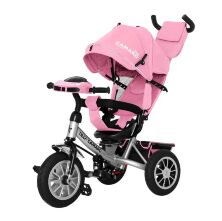 Дитячий велосипед коляска триколісна TILLY CAMARO T-362/2 з ігровою панеллю / колір рожевий