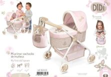 Коляска для ляльок DeCuevas 86043 Лялькова коляска-люлька "Реборн" з сумкою-рюкзаком. Серія DIDI / Рожева**