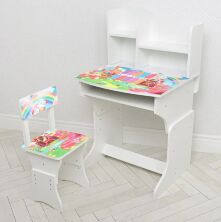 Дитяча парта регульована шкільна зі стільцем 904-139 малюнок Цукерки**