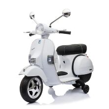 Дитячий електромобіль мотоцикл M 4939EL-1 Скутер Мопед VESPA PX 150 на колесах ЕВА / шкіряне сидіння / білий
