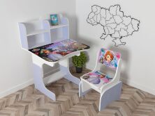 Дитяча парта шкільна розтишка зі стільцем Принцеса Софія (Princess Sofia) 102, малинова **