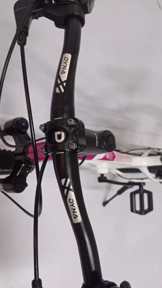 Гірський спортивний Магнезієвий велосипед Dyna M-1 колеса 20 дюймів / 7 швидкостей / Shimano / біло-рожевий