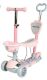 Триколісний дитячий самокат-беговел 5в1 Galaxy GS-0078 з сидінням та батьківською ручкою / рожевий