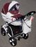 Коляска дитяча класична універсальна 2 в 1 POLO екокожа рожева біла жовта червоно-біла