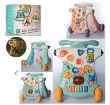 Каталка-ходунки-штовхач 3912 ігровий центр (піаніно шестерні, тріскачка, телефон-пищалка) музика світло