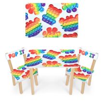 Дитячий стіл з двома стільчиками Bambi 501-128 Білий**