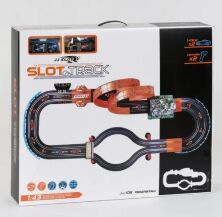 Автотрек "Паралельні гонки" JJ 105-2 від мережі 220V, 2 машинки, 2 пульта р/в, мертві петлі, світло фар, коробка