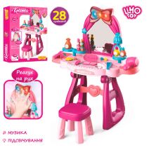 Дитячий туалетний столик, Трюмо для дівчинки зі стільчиком 8222C з аксесуарами / 28 предметів**