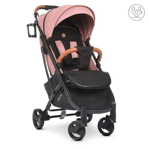 Прогулянкова алюмінієва коляска El Camino M 3910 v.2 Pastel Pink з чохлом на ніжки та підсклянником / Рожева