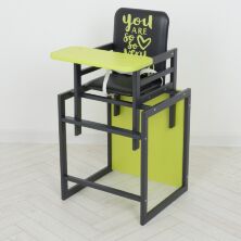 Дитячий Стільчик-трансформер для годування Graphite чорний-лайм