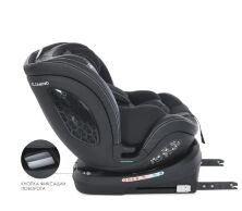 Дитяче автокрісло EL CAMINO ME 1109 i-BASE Jet Black Автосидіння поворотне 360 i-SIZE R129 група 1-2 чорне