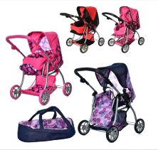 Лялькова коляска-трансформер MELOGO 9672 Коляска для ляльки металева з люлькою-перенескою