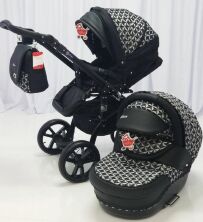 Коляска дитяча класична універсальна 2 в 1 MACAN White / Grey сіро-біла