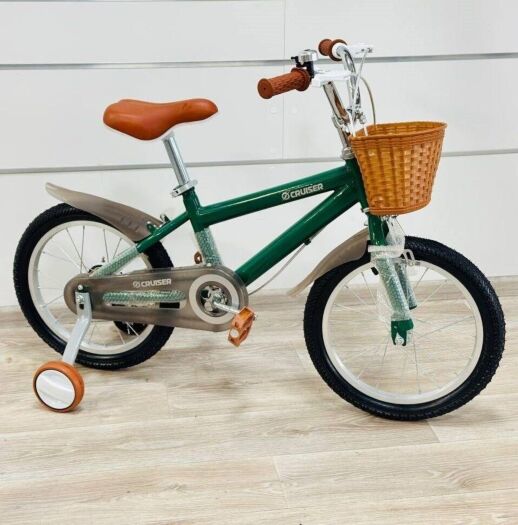 Дитячий алюмінієвий двоколісний велосипед 16 дюймів Maraton M01 з кошиком зелений