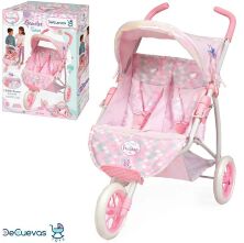 Коляска прогулянкова для ляльок близнят DeCuevas 90341 Лялькова триколісна для двійні. Серія Ocean Fantasy*