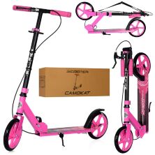 Складаний двоколісний дитячий самокат iTrike SR2-051-P Алюмінієвий з ручним гальмом / Для дівчинки Рожевий**