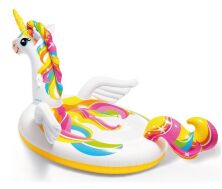 Дитячий надувний пліт Матрац для плавання з ручками INTEX 57291 "Єдиноріг" Пляжний шезлонг 251-163-145 см