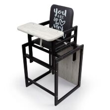 Дитячий Стільчик-трансформер для годування Graphite чорний-Аляска