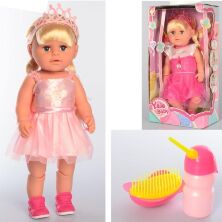 Лялька пупс для дівчинки функціональна BLS006G-H пляшечка гребінець п'є-обсикається два види