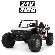 Дитячий двомісний електромобіль Баггі Джип Квадроцикл Bambi Racer 4WD M 4170EBLR-1(24V) / колір білий ***