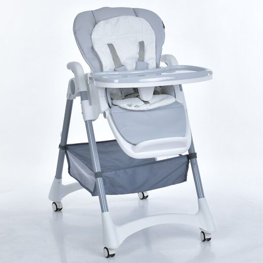 Стілець для годування дитячий EL CAMINO ME 1177 STEADY Quiet Gray шкіряне сидіння світло-сірий