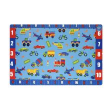 Дитячий столик зі стільчиком Bambi A19-TRAFIC Машинки, літачки блакитний складаний**