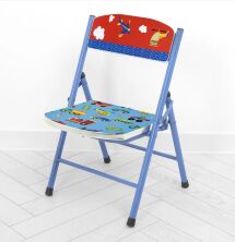 Дитячий столик зі стільчиком Bambi A19-TRAFIC Машинки, літачки блакитний складаний**