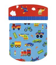 Дитячий столик зі стільчиком Bambi A19-TRAFIC Машинки, літачки блакитний складаний**