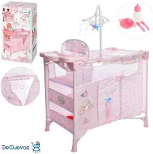Іграшковий ляльковий манеж ліжко для ляльок DeCuevas 53041 зі стільчиком і підвіскою. Серія Ocean Fantasy**
