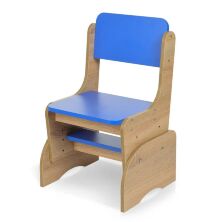 Дитяча Регульована парта зі стільчиком растишка Bambi F2071A-4 Дерево + Синя стільниця і сидіння**