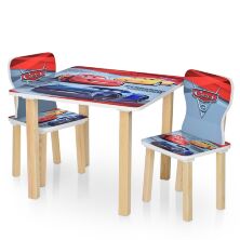 Дитячий дерев'яний столик з двома стільчиками Bambi 506-52 CARS Тачки для Хлопчика**
