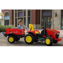 Дитячий електромобіль-трактор з причепом M 4619ABLR-3 з MP3 червоний на радіоуправлінні