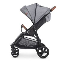 Прогулянкова коляска дитяча El Camino ME 1024 X4 Pink Lines з чохлом на ніжки та дощовиком Рожева для дівчинки