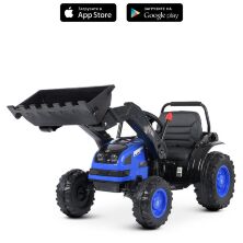 Дитячий одномісний електромобіль Трактор M 4478EBLR-4 на EVA колесах / шкіряне сидіння/синій
