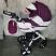 Коляска дитяча класична універсальна 2 в 1 MACAN Purple-White малиново-біла