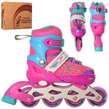 Ролики PROFI A4138-S-V розсувні розмір 31-34 устілка 18 см рама алюміній фіолетові