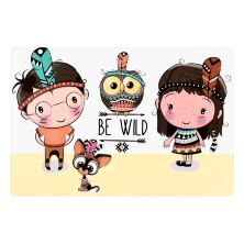 Дитячий стіл дерев'яний зі стільчиком Bambi BSM1-07 Індіанці білий**