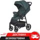 Прогулянкова алюмінієва коляска EL CAMINO ME 1113-2 FIJI Emerald Matt з регульованою ручкою + москітна сітка, зелена