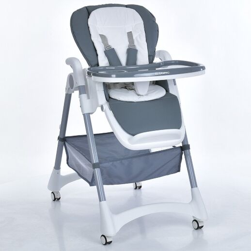 Стілець для годування дитячий EL CAMINO ME 1177 STEADY Storm Gray шкіряне сидіння світло-сірий