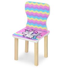 Дитячий дерев'яний столик з двома стільчиками Bambi 506-65 Єдиноріжок Поні для дівчинки Рожевий**