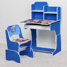 Дитяча регульована парта зі стільчиком растишка Bambi W 2071-117-2 "Щенячий патруль" синя**